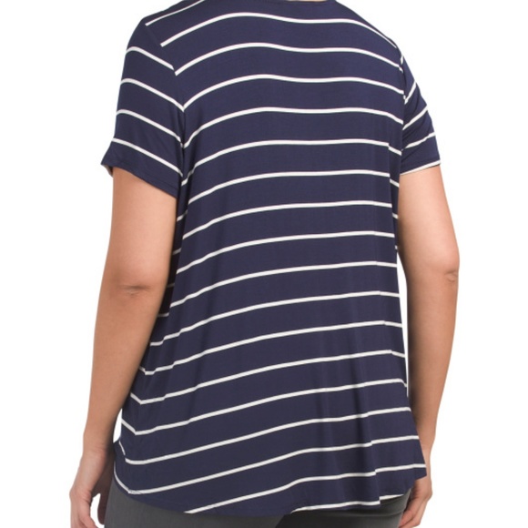 NWT Cyrus Plus Striped Tee With Hi-lo Hem - Picture 2 of 6